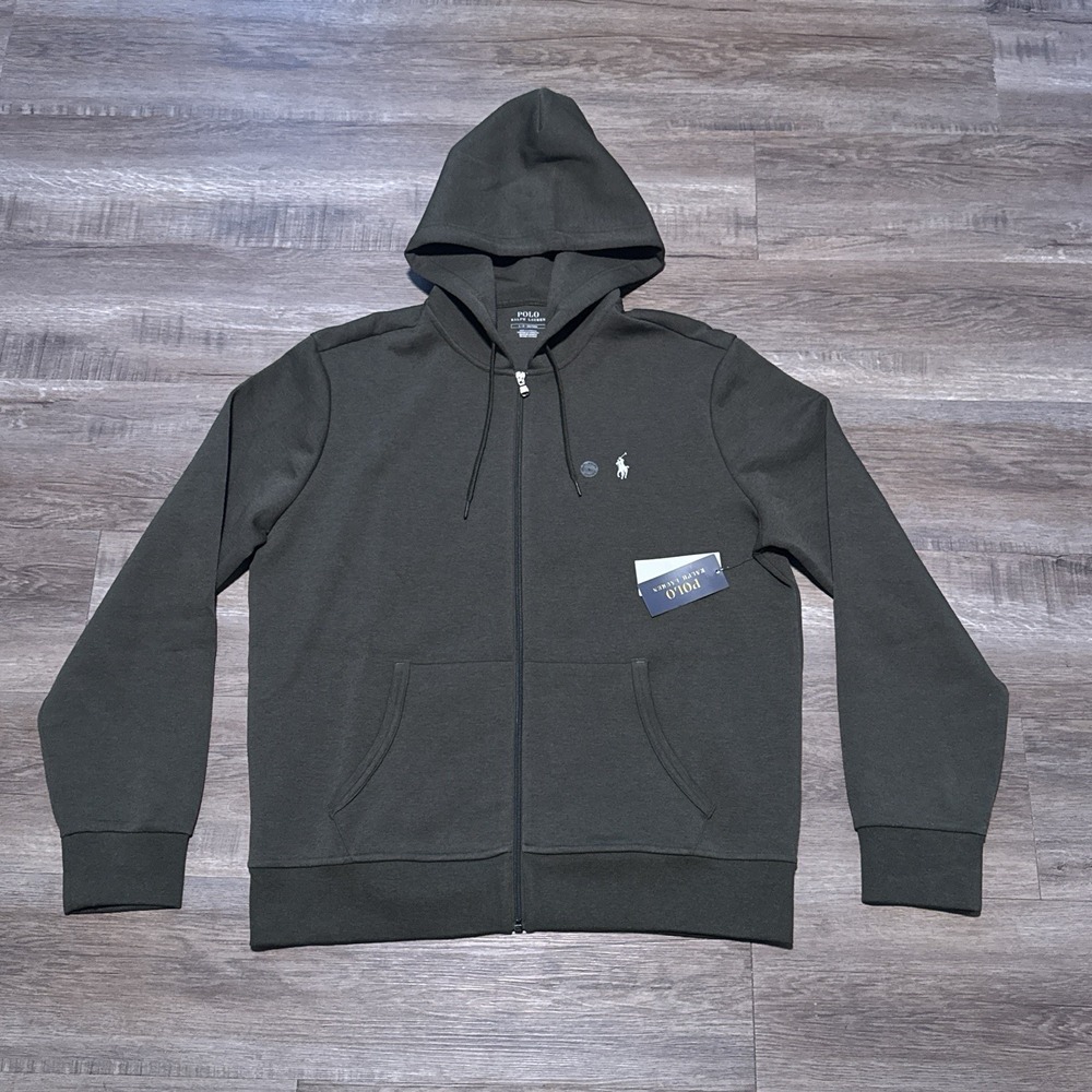 NEW Polo Ralph Lauren Men's Size Large Full Zip Green Double Knit Hoodie L